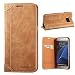 Produktbild Lensun Kompatibel mit Handyhülle Handytasche Galaxy S7 Edge 5.5 Zoll Braun