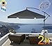 Produktbild 2 Stück PREMIUM XXL Ampelschirm 300 cm, 6-teilig, anthrazit-schwarz, 6 Streben, 3x3m, robustes ca. 200 g/m² Polyester, Sonnenschirm UV50+ KOMPLETT mit Standkreuz, Standfuß + ca. 50 mm Mast, Hängeschirm Sonnendach Überdach, Schirm Strandschirm, stabiler Gartenschirm, klappbarer Schirm - anthrazit-schwarz, Klappschirm mit weichem Stoffbezug-extrem wetterfest, tragbar, Strandschirm, hochwertig robust stabil, Sonnenschutz, stabiler Schirm Klappschirm