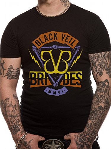 Black Veil Brides Classic Crossbones Camiseta, Negro, Small para Hombre