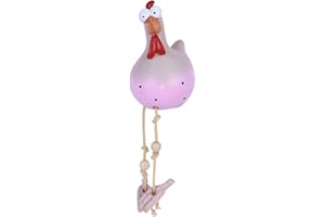 ERRCOM Keramik Huhn Gartendeko, Tierfigur Gartenstecker Keramikfigur Handarbeit Ornament, Gartendeko Huhn Deko,Handarbeit Gartenstatue Dekorative Henne Huhn Gartenstecker,Gartenfigur Gartendekoration