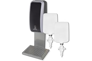 ‎BLANC HYGIENIC Blanc HYGIENIC Desinfektionsspender Cosmos – Spender mit Sensor für Wandmontage, Auffangschale und 2 x 1 Liter Desinfektionsmittel für ca. 3000 Anwendungen, Silber und Schwarz