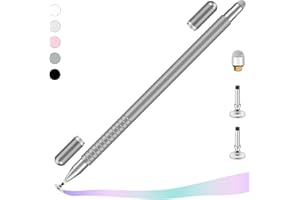 iMoebel Tablet Stift Eingabestift Universal, 2 in 1 Touchscreen Stift Stylus Pen mit 2 Magnetischen Kappen für Tablets Handy iPad Smartphone Samsung Huawei usw., Grau