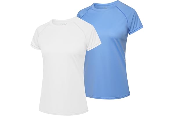 MEETWEE Rash Guard Femme Haut Anti-UV UPF 50+ T-Shirt de Plage Respirant Manches Longues/Courtes,Protection Solaire pour Surf,Natation et Voyage