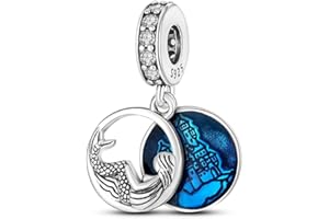 Pandach Charme Monde Global Argent 925 Sterling Femmes Perles Charm Pendentif Breloque avec 5A Zircone Compatible pour Européen Bracelets Collier,Christmas Gifts for Family/Friends