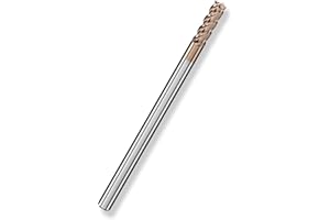 Cleqee 1 fresa de metal duro, fresa cuadrada de 3 mm, revestimiento AlTiN, 4 cuchillas CNC en espiral de metal duro, longitud de la hoja: 7 mm x longitud total 50 mm x diámetro del vástago 3 mm para