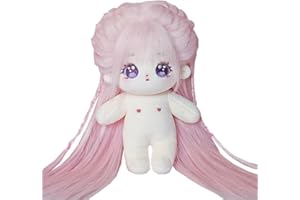 niannyyhouse Muñeca de felpa de 20 cm de pelo largo niña desnuda humanoide cuerpo relleno sin atributo 8 pulgadas cuerpo normal ropa vestible regalos de vestir (a-41-con esqueleto)