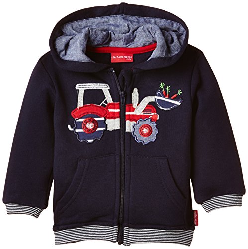 SALT AND PEPPER Baby Boys Hooded Long Sleeve Sweatshirt -  Blue - 3-6 Months