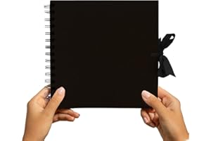 BZBEE Styloo Small Scrapbook - DIY Scrapbooking Instax Mini Photo Album with 50 Black Papers - Perfect Photo Book for Wedding, Anniversary, Birthday, Travel, Friends, Baby and Gift (Small, Black)