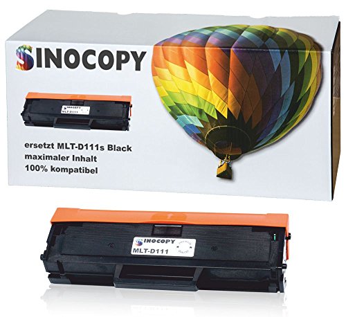 SinoCopy Black XXL Toner für ersetzt Samsung MLT-D111S, D111S, 111S, MLTD111S (XXL Inhalt!) für Samsung Xpress M2020, M2020W, M2022, M2022W, M2070 Drucker schwarz
