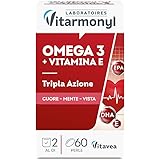 VITARMONYL - OMEGA 3 - Integratori per favorire la normale funzione cardiaca - Formula arricchita con Vitamina E, contro lo s