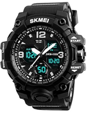 stilvolle, moderne Männer multifunktionale Analog-Digital-kühle Outdoor-Sport-Uhr leuchtend für Jungen schwarzes...