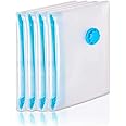 Vacuum Storage Bags 4 Pack Jumbo Airtight Space Compression Bags Double-Zip Seal and Triple Seal Turbo—— Max Space Saving for Bedding, Duvets, Clothes (2 Pack130×100cm +2 Pack120×80cm)