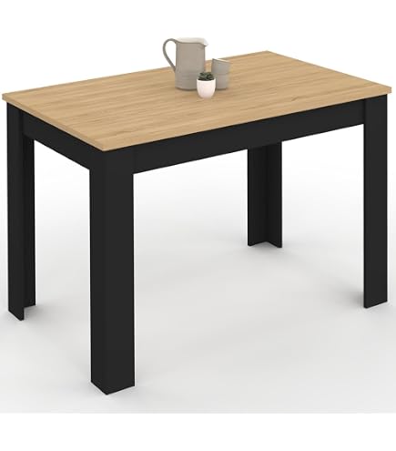 Table à manger extensible rectangle GEORGIA 6-10 personnes blanche et grise 140-220 x 90 cm - Gamm vert
