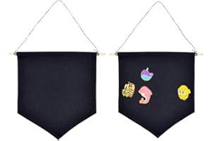 LIOOBO Pin Badge Display - 2Pcs Canvas Banner Frame Enamel Pin Badge Display Canvas Wall Banner Black, Size