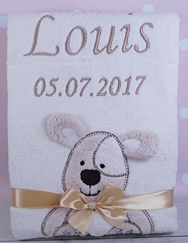 ★ Babydecke mit Namen und Datum bestickt ★ Baby Geschenke ★ Geburt ★ Taufe ★ - 9
