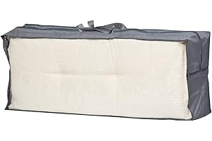 MEHR GARTEN Bolsa de almacenamiento para cojines de muebles de jardín | 130 x 32 x 50 cm | Poliéster tejido Oxford 600D, color: gris