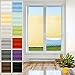 Produktbild Plissee Rollo mit Klemmfix - Jalousie Ohne Bohren, Top QUALITÄT Pearl Stoffkollektion - Easyfix klemmträger verspannt/Faltrollo Sichtschutz und Sonnenschutz für Fenster - [Gelb, B: 40cm, H: 100cm]