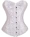 Produktbild Damen Damen Frauen Bridal Brocade Gothic Vollbrust Korsett Clubwear Korsage Dessous Corsage Top mit G-String (M/(EU 34-36), Weiß)