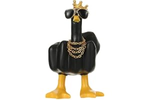 KIAYOO Mellanfinger Anka, Bildekoration Stinkefinger Middle Finger Anka Harts Ankastaty Hem Kontor Dekoration Statuer Roliga