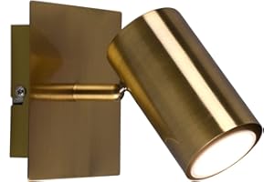 MEINEWUNSCHLEUCHTE Faretto da parete a LED in ottone anticato, 1 lampadina, girevole e orientabile