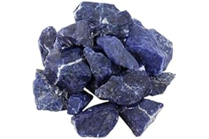 Shanxing 1lb/460g Natural Sodalite Large Rough Stones Raw Blue Crystals Bulk, Genuine Rocks for Cabbing Tumbling, Healing Crystals for Wiccan Chakra Energy & Fish Tank Aquarium Vase Plant Pot Decor