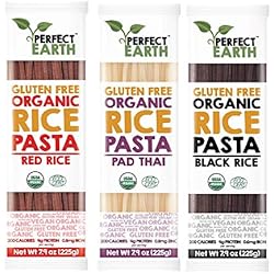 Pâtes alimentaires sans gluten, végétalien sans gluten, nouilles de riz, pâtes de riz biologiques, paquet de 3 arômes, noir, rouge, pad thaï