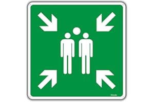 Felexdo Sammelplatz Schild, 30x30cm Sammelstelle Sammelpunkt Schild Außenbereich wasserdicht UV-Schutz mit Vorgebohrten Löchern für Einfache Montage