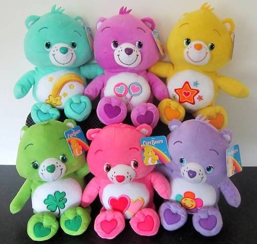 Care Bears - Set of six soft toys/beanies/plush