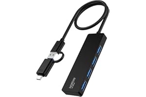 Hopday 4-Port HUB USB, Ultra-Slim USB 3.0 hub pour MacBook Pro/Air, Adaptateur multiport USB 5 Gbps Data Hub pour iMac Pro, Xbox, PS4, Dell, HP, Surface, Notebook PC, Tesla Model 3, HDD