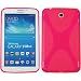 Produktbild PhoneNatic Case für Samsung Galaxy Tab 3 7.0 Hülle Silikon pink X-Style Cover Galaxy Tab 3 7.0 Tasche + 2 Schutzfolien