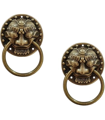 Argent 6pcs Tête De Lion Poignée De Tirage Vintage Poignées De Tirage Bouton En Alliage De Zinc