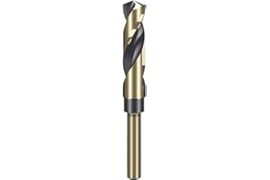 LEPEVNEY 14mm Reduced Shank Twist Drill Bit with 1/2 Inch 12.7mm Shank for Stainless Steel Aluminum Alloy Metal Copper Plastic Wood, Made of High Speed Steel 4341, Ideal for Drilling Steel Plate