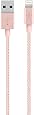 Belkin 4 ft/1.2 m Metallic Lightning to USB Cable - MFi-Certified iPhone Charging Cable for iPhone 11, 11 Pro, 11 Pro Max, XS, XS Max, XR, X, 8/8 Plus and More, Pink