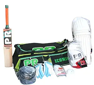 PR Iconic Cricket KIT Set with English Willow Bat(Size-5, Age-8-10 Height -4.7 ft - 5.0 ft Boys)