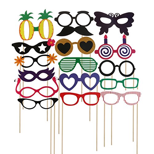 Tinksky Photo Booth 60pcs Kit für Hochzeit Party Geburtstage Photobooth Dress-Up Zubehör Party Favors - 4