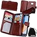 Produktbild HTC 10 Case, DRUnKQUEEn Premium Leather Credit Card Holder Feature Wallet Type Flip Folio Case - Detachable Magnetic Back Cover with Lanyard Wrist Hand Strap for HTC10