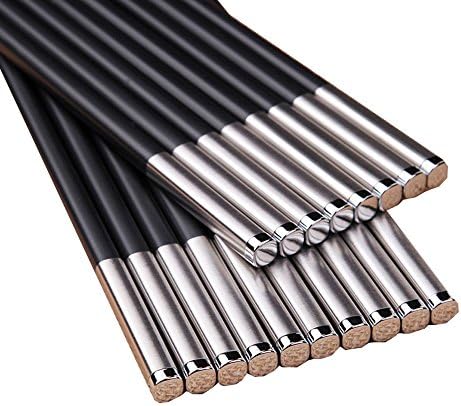 10 Pairs Reusable Chopstick Set Black Chopsticks