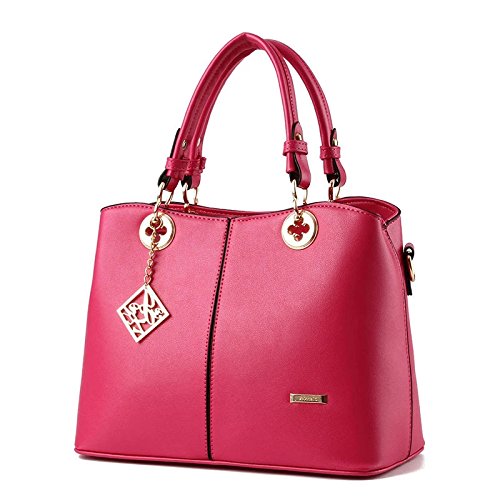 NICOLE&DORIS New Women/Female Fashion Boutique Top Handle Handbag Crossbody Shoulder Purse Tote Satchel PU rose Red