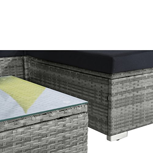 Outsunny 5pc Rattan Outdoor Garden Patio Furniture Lounger Sofa Stool