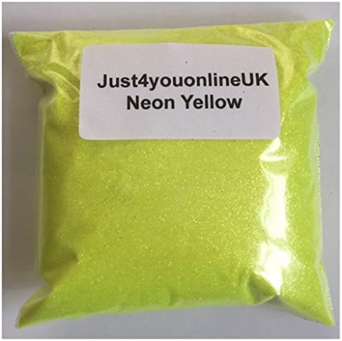 Fine and Chunky Glitter bags -Wine Glass Nail Art Cosmetic Face Paints Craft Florist Festival 10 50 100g (100g, Neon Yellow)