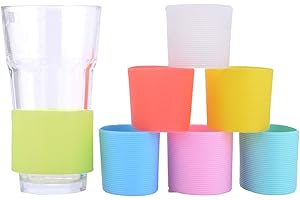 Ulife Mall 7 Pcs Manchons de Tasse en Silicone Anti-dérapant Isolé Tasse à café Manches Tasses Bouteilles Manches de Protection pour Boissons Chaudes