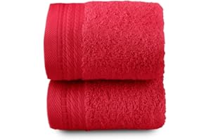 Top Towel - Premium - Grandes Serviettes de Bain - Serviettes de Bain - 2 Serviettes pour Le Visage ou Le Bidet - 30x50 cm - 100% Coton - 600 Grammes - Rouge