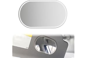 Fezf Specchio Di Trucco Di Hd Dell'Aletta Parasole Dell'Automobile, Specchio Ellittico Dell'Automobile Specchio Autoadesivo Portatile Del Sedile Posteriore Specchio Dell'Automobile Specchio