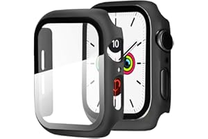 Miimall Compatible with Apple Watch Series 3/2/1 42mm Screen Protector Case, Hard PC Cover + Tempered Glass Screen Protective Film All-around Protective Bumper Case for iWatch Series 3/2/1 - Black