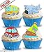 Produktbild vorgeschnittenen Cute Auto Bus Flugzeug & Boot essbarem Reispapier/Waffel Papier Cupcake Kuchen Dessert Topper Kinder Kinder Geburtstag Party Cartoon Dekorationen