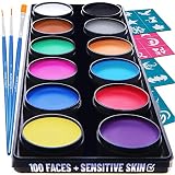 ✔ ¡COLORES VIVOS! - Se sorprenderá con los colores de la paleta de pintura profesional cara y cuerpo de Blue Squid - ¡Es como pintar con un arco iris! - Los kits de pinturas para cara niños tienen suficiente pintura para más de 100 caras - Vienen en un estuche ROBUSTO y reutilizable - Los colores de pintura facial niños se activan con agua e incluyen - blanco - negro - rojo - púrpura - azul oscuro - azul claro - rosa - verde - naranja - amarillo/dorado - gris/plateado - y marrón