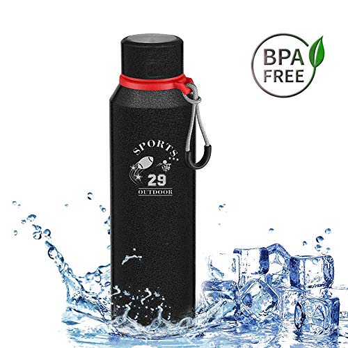Bottiglia in Acciaio Inossidabile, 720ml Vacuum Bottiglia Termica Acciaio inox Borraccia per Acqua 24 Ore Freddo & 12 Caldo, Riutilizzabile Bottiglia Bevande Calde per Outdoor Sport Scuola Campeggio