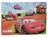 1 Stk. 3-D Unterlage Cars Lightning McQueen - mit Wunschnamen - Tischunterlage / Platzdeckchen / Malunterlage / Knetunterlage - mit Auto Fahrzeuge