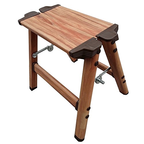 Preisvergleich Produktbild Tritthocker Aluminium - Holzblick / Belastbarkeit