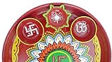 CRAFAT Hand Painted Beautiful Steel Classic Pooja THALI, Decorative Puja Thali with 3vatis,Great Gift IDEA Decorations,Gifting,Ganpati,Rakhi,Navratri,n All Festival Gifting